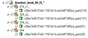 Example of a CAD tree with a _fXX_ and _tXX_ tags. Bodies within blanket_level_04_f3_ are filled with universe 3; the universe filling bodies within 014_t1_ is transformed by transform 1, 024_t2_ is transformed by transform 2, 034_t3_ is transformed by transform 3 and 044_t4_ is not transformed.
